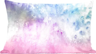 Produktbild von MuchoWow® Zierkissen Sofakissen Wohnzimmer Dekokissen 50x30 cm Aquarell - Rosa - Blau - Gelb - Wohnzimmerdekoration - Polster mit Photo