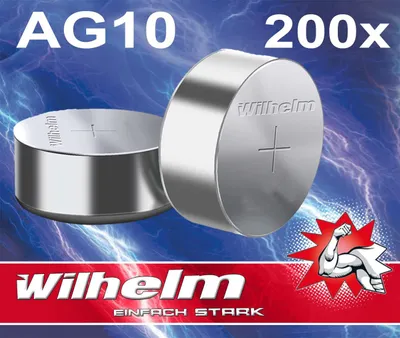 Produktbild von 200 x Wilhelm AG10 LR54 - L130 - 189 - 389 - GP89A Qualitätsbatterien 1,5 V Alkaline
