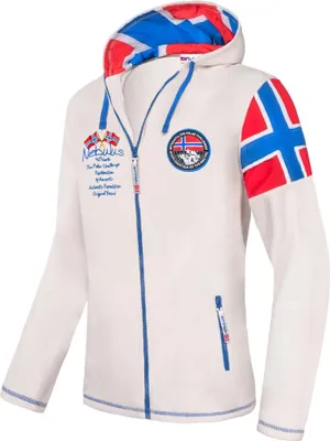 Zdjęcie produktu dla Kurtka polarowa Nebulus KINLEY męska, ciepła kurtka polarowa, z długim zamkiem błyskawicznym, Q1736 - Mężczyźni, biały, L