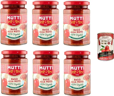 Produktbild von 6x Mutti Ragù alla Mutti MUTTI-GEMÜSE-SAUCE 280gr+ Italian Gourmet pelati 400gr