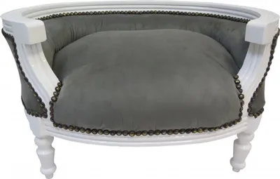 Produktbild von Casa padrino Barock Hunde & Katzen Sofa Grau/Weiss Hundebett & Katzenbett
