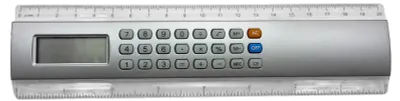 Produktbild von Multifunktionaler Taschenrechner mit Lineal, 20 cm, 8-stellig, ideal für die Schule