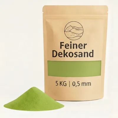Productafbeelding van Deko-Sand 5 KG, appelgroen, diameter 0,5 mm, geschikt voor vazen, glasdecoratie, strooidecoratie