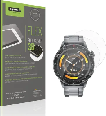 Produktbild von 2x Full Cover Schutzfolie matt für FITFLEX 1.43 Zoll Smartwatch Panzerfolie Anti-Shock