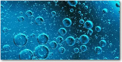 Produktbild von Tulup® Glas-Bild - 100x50 -Wandkunst - Wandbild hinter gehärtetem Sicherheitsglas  - Sonstige - Blasen unter Wasser - Blau