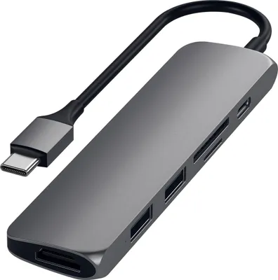 Produktbild von Satechi Type-C USB Passthrough HDMI Hub V2 Space Grau USB-C auf HDMI