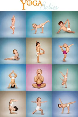 Produktbild von Fun - Poster - Yoga Babies Grid + 1 Packung tesa Powerstrips® - Inhalt 20 Stück