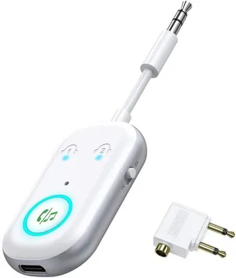 Productafbeelding van Bluetooth 5.3 Adapter Transmitter en Ontvanger voor 2 Koptelefoons - Low Latency, 3,5 mm Jack voor TV, Stereo-installatie, Headset, Auto