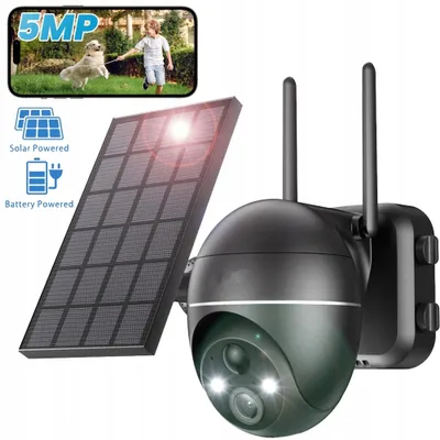 Produktbild von ZREE 5MP Überwachungskamera Aussen Akku 360° PTZ WLAN PIR Solarpanel drahtlos