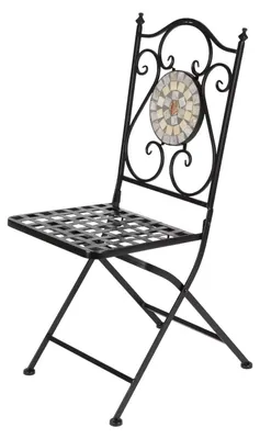 Produktbild von Mosaikstuhl Roma Gartenstuhl Metallstuhl Bistrostuhl Stuhl Balkonstuhl Terrassenstuhl Dekostuhl Outdoor