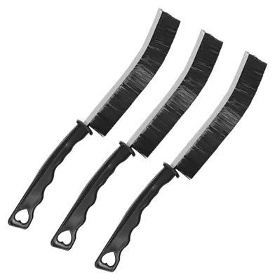 Fugenreinigungsbürsten-Set, 3 Stück, schwarz, 22 cm, PP-Borsten