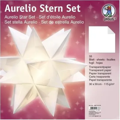 Produktbild von Faltblätter Aurelio Stern Transparentpapier 115g/qm 30x30cm 33 Blatt weiß
