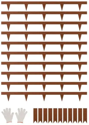 Zdjęcie produktu dla zestaw 10 obrzeży trawnikowych - metalowe obrzeża trawnikowe 1016x114.3x1.5mm - metalowe obrzeża trawnikowe do ogrodu