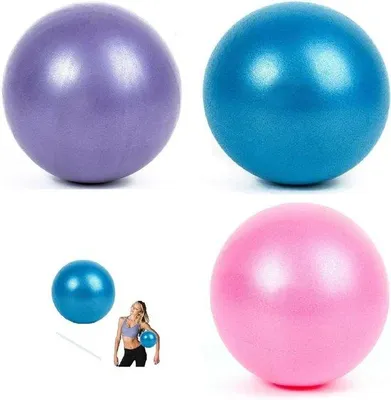 Produktbild von Übungsball-Set aus 3 kleinen Bällen 25 cm für Körpertraining und Arbeitsplatzergonomie - Gymnastikwürfel für Kinder - Ausgleichsgerät für Yoga und Pilates - Dehn- und Balanceübungen.