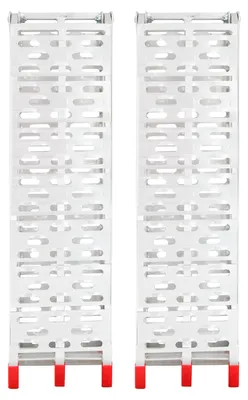Image de Rampes de chargement pliables Peviasot 2X, longueur 226 cm, en aluminium, capacité de charge de 340 kg par rampe, antidérapantes, idéales pour les motos, les quads, les tondeuses, les remorques, les garages et les ateliers