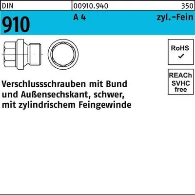 Produktbild von Reyher Verschlussschrauben DIN 910 A 4 M 14 x 1,5 A 4 (10 Stück)