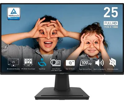Produktbild von MSI PRO MP252, 62,2 cm (24.5"), 1920 x 1080 Pixel, Full HD, LED, 4 ms, Schwarz