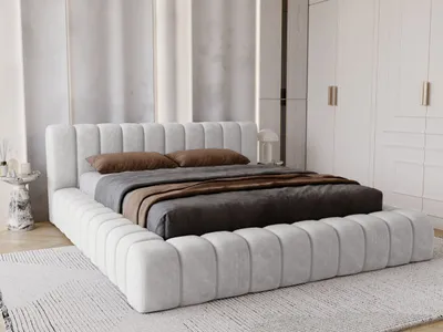 Produktbild von GrainGold Polsterbett Italia 140x200 cm - Bett 140x200, Polsterbett mit Bettkasten und Lattenrost - Hellgrau (Whisper 16)