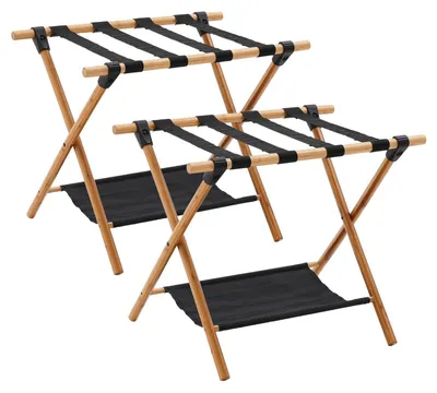 Image de Solidchoice - Support pliable en bambou pour valises, idéal pour les hôtels et la maison