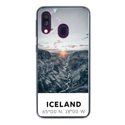 Produktbild von MuchoWow® Handyhülle Schutzhülle Hülle für Samsung Galaxy A40 Island - Sonne - Berge Silikon Softcase Handy Hülle - Handy-Tasche