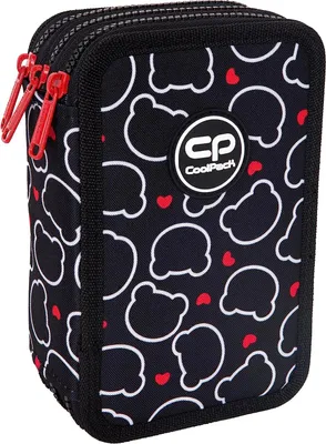 Produktbild von Federtasche 3-fache Federmappe Bear Federmäppchen 46-teilig gefüllte Schüleretui Stifte und Pinsel inkl. Aufgabenheft Federbox Etui
