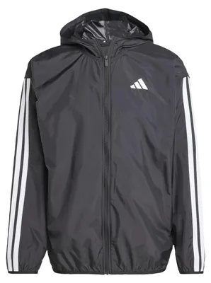 Produktbild von adidas Herren Essential Three Stripes Windbreaker Coat, Black/White, XS