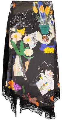 Zdjęcie produktu dla Elegancka czarna spódnica maxi w paski z rozcięciem z boku dla kobiet