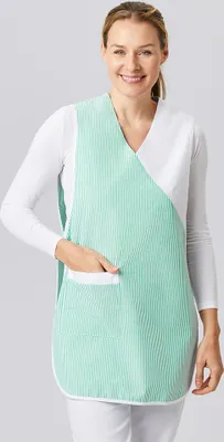 Produktbild von Überwurf-Schürze, V-Ausschnitt, aufgesetzte Tasche, gestreift in 3 Farben