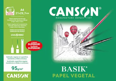 Image de Paquet de 12 feuilles de papier calque a4 90g 90g canson