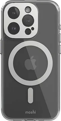 Produktbild von Moshi, MagSafe Hülle iPhone 15 Pro iGlaze mit Kamera-Schutz, Silber