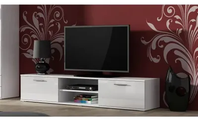 Produktbild von Cama SOHORTV180BI/BI, Weiß, Partikelbord, Weiß, Partikelbord, 1 Regale, Laminat