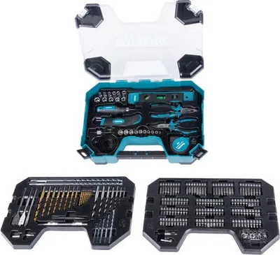 Obrázek produktu pro MAKITA E-22610 sada vrtáků, bitů a ručního nářadí, 200ks, rozkládací kufr (old=D-37194)