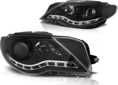 Productafbeelding van LED-koplampen met dagrijverlichting, geschikt voor VW Passat CC, bouwjaar 08-12, zwart