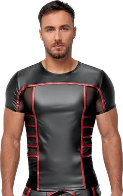 Produktbild von Herren Shirt Schwarz/Rot 2XL