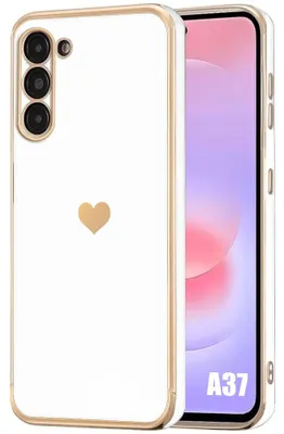 Image de Coque pour Samsung Galaxy A37 5G, Protection avec Motif Coeur Silicone Antichoc Ultra Slim Blanc