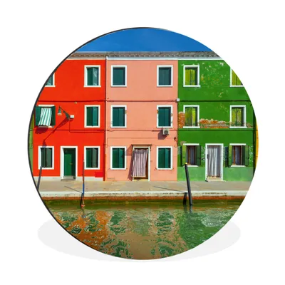 Produktbild von MuchoWow® Aluminium Wandkreis Italien - Architektur - Wasser Ø 30 cm Wanddeko Modern Wohnzimmer - Wand Bild - Wohnzimmer - Runde Bilder - Alubilder - Kunst für zu Hause - Aluminium - Wanddekoration
