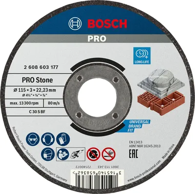 Immagine prodotto di Bosch PRO Stone TS, 115x3x22,23 mm