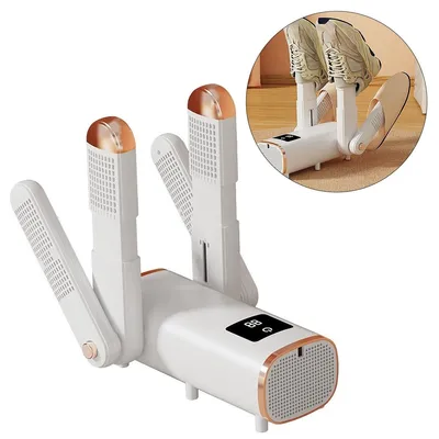 Produktbild von Elektrischer Schuhtrockner mit Timer 120 Min, Digitalanzeige, faltbar, für 2 Paar Schuhe, mit Temperaturkontrolle & UV-Licht