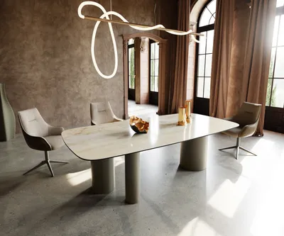 Produktbild von DELIFE Esstisch Edge Boot 240x120 Keramik Iris FMG Onice OroTroa Metall Effektfinish Titan