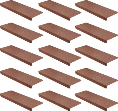 Produktbild von 15er SET StickandShine Stufenmatte in braun eckig für Treppenstufen, Treppenstufenmatte zum aufkleben