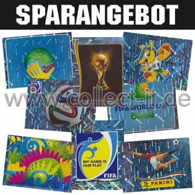 Zdjęcie produktu dla Panini World Cup 2014 - WSZYSTKIE 8 pierwszych naklejek brokatowych (Naklejka 000-007)