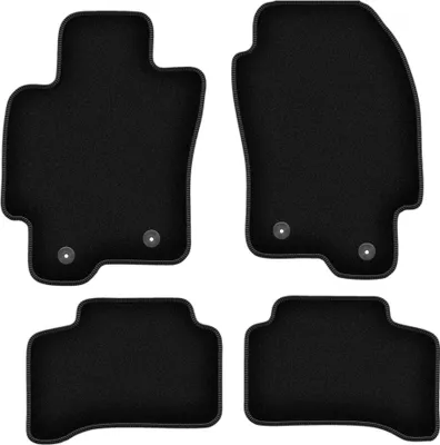 Image de Tapis de sol velours sur-mesure pour Jaguar X-Type (2001-2009, break, break, berline) noir, jeu 4 pièces, fixations