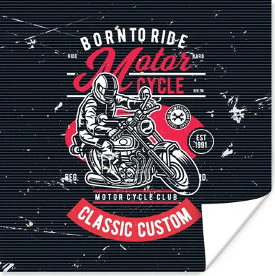 Produktbild von MuchoWow® Poster Mancave - Motorrad - Fahrzeuge - Oldtimer 30x30 cm - Wandposter - Printing