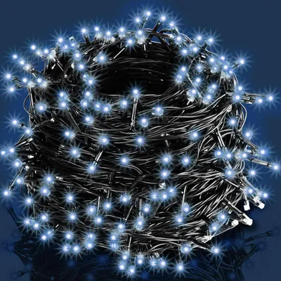 Produktbild von DEUBA® Lichterkette 160 LED Außen mit Timer 8 verschiedene Leuchtmodi IP44 Dimmbar Batterie Weihnachten Innen Weihnachtslichterkette Beleuchtung Blau