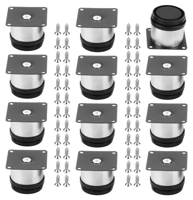 12er-Set verstellbare Möbelfüße Edelstahl 50 mm rund