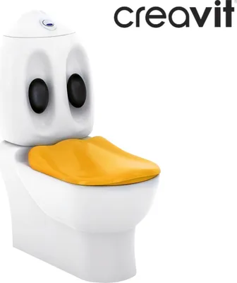 Zdjęcie produktu dla Creavit | Kompakt WC Ducky - Biały - Deska sedesowa z miękkim zamknięciem - Wysokiej jakości ceramika - Łatwa do czyszczenia