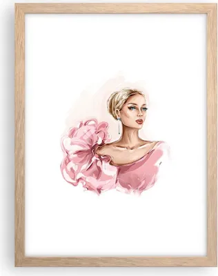 Produktbild von Gerahmtes Poster - Rahmen in heller Eiche - Frau Künstlerin Mode - 30x40 cm - Wand Bild - Wanddeko - Wandbilder - Kunstposter - Wandposter - Bilderrahmen - Bilder - Kunstdruck - P2NPA30x40-5092