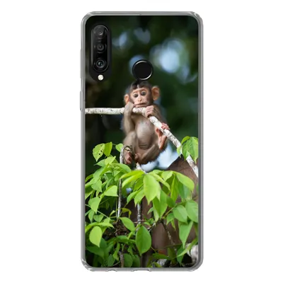 Produktbild von MuchoWow® Handyhülle Schutzhülle Hülle für Huawei P30 Lite Baby - Affe - Äste Silikon Softcase Handy Hülle - Handyhülle