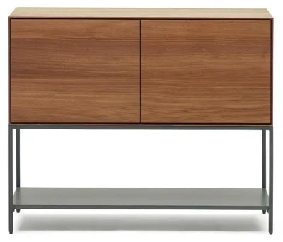 Produktbild von Sideboard Vedrana 97,5 x 80 x 40 cm Nussholzfurnier Stahl schwarz Schrank