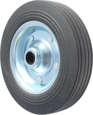 Produktbild von Stützrad-Rad 200 x 50 mm – Für Wohnwagen und Anhänger, Metallfelge – Vollgummi-Reifen – Schwarz